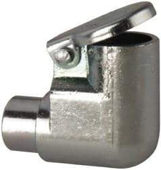 Gits - Die Cast Zinc, Zinc Plated, Plain Drive One Piece, Elbow Oil Hole Cover - 0.315-0.317" Drive Diam, 5/16" Drive-In Hole Diam, 1/4" Drive Length, 25/32" Overall Height - Americas Industrial Supply