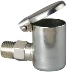 Gits - 1/4-18 Thread, Steel, Zinc Plated, Threaded One Piece, Elbow Oil Hole Cover - 2-1/2" Drive Diam, 7/16" Drive Length, 1-7/16" Overall Height, 7/16" Thread Length, NPT Thread - Americas Industrial Supply