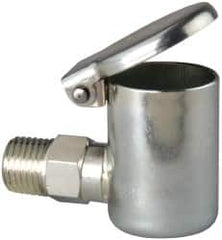 Gits - 1/4-18 Thread, Steel, Zinc Plated, Threaded One Piece, Elbow Oil Hole Cover - 2-1/2" Drive Diam, 7/16" Drive Length, 1-7/16" Overall Height, 7/16" Thread Length, NPT Thread - Americas Industrial Supply