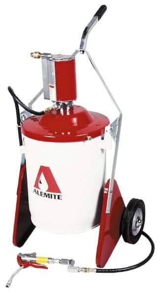 Alemite - Grease Lubrication 4.5 Lb/min Flow Steel, Aluminum, Stainless Steel Air-Operated Pump - For 70 Lb Container - Americas Industrial Supply