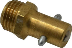 Alemite - Straight Head Angle, 1/4 NPTF Brass Pin-Style Grease Fitting - 17/32" Hex, 1-3/32" Overall Height, 5/16" Shank Length, 3,000 Operating psi, Zinc Plated Finish - Americas Industrial Supply