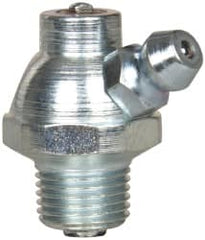 Alemite - 60° Head Angle, 1/8 PTF PVC Shut-Off Grease Fitting - 5/8" Hex, 1" Overall Height, 17/64" Shank Length, Zinc Plated Finish - Americas Industrial Supply
