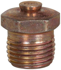 Alemite - 1/8 Thread, 7.5 to 15 psi Relief Pressure, Steel, Zinc Plated, Relief Vent - 7/16" Hex Flats Diam - Americas Industrial Supply