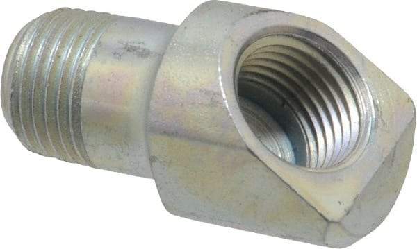 Alemite - 45° Head Angle, Grease Fitting Adapter - 1" Overall Height, 7/16" Shank Length - Americas Industrial Supply