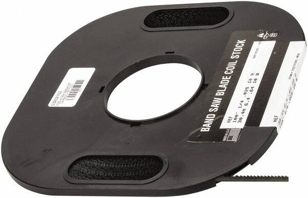 M.K. MORSE - 1/4" x 100' x 0.025" Carbon Steel Band Saw Blade Coil Stock - 10 TPI, Toothed Edge, Raker Set, Flexible Back, Constant Pitch, - Americas Industrial Supply