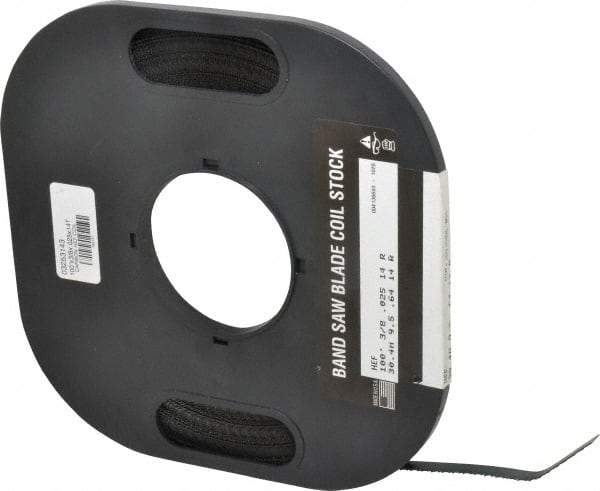 M.K. MORSE - 3/8" x 100' x 0.025" Carbon Steel Band Saw Blade Coil Stock - 14 TPI, Toothed Edge, Raker Set, Flexible Back, Constant Pitch, - Americas Industrial Supply