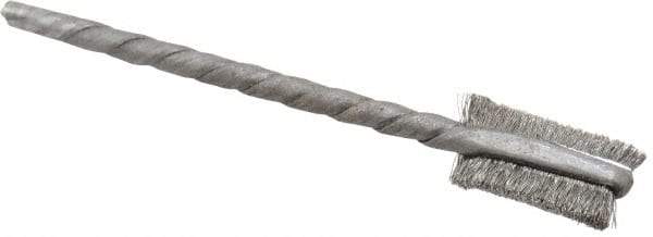 Osborn - 1/4" Diam Flat Steel Tube Brush - 0.003" Filament Diam, 9/16" Brush Length, 2-1/8" OAL, 3/32" Diam Shank - Americas Industrial Supply