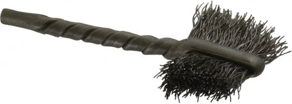 Osborn - 3/4" Diam Flat Steel Tube Brush - 0.008" Filament Diam, 5/8" Brush Length, 2-1/4" OAL, 1/8" Diam Shank - Americas Industrial Supply