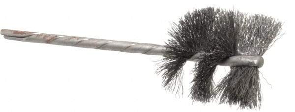 Osborn - 1-1/8" Diam Helical Steel Tube Brush - 0.005" Filament Diam, 1" Brush Length, 3-1/2" OAL, 1/8" Diam Shank - Americas Industrial Supply
