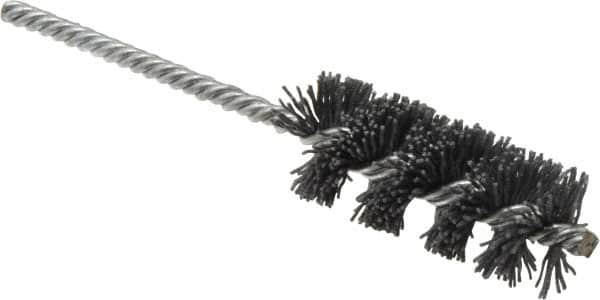 Osborn - 1" Diam Helical Nylon Tube Brush - 2-1/2" Brush Length, 5-1/2" OAL, 0.208" Diam Shank - Americas Industrial Supply