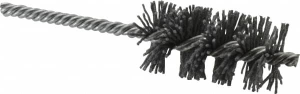 Osborn - 1-1/4" Diam Helical Nylon Tube Brush - 2-1/2" Brush Length, 5-1/2" OAL, 1/4" Diam Shank - Americas Industrial Supply