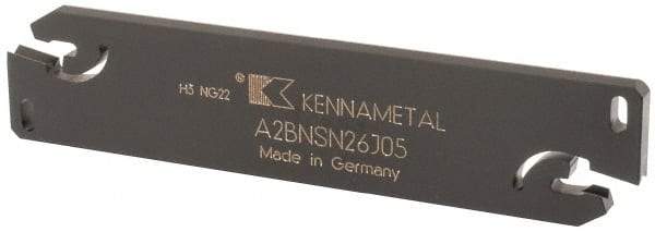 Kennametal - 1.0236" Blade Height, 0.1732" Blade Width, 4.3307" OAL, Neutral Cut, Double End Indexable Cut-Off Blade - 40mm Max Depth of Cut, A2BNSN Blade, A2 Cut-Off Series - Americas Industrial Supply