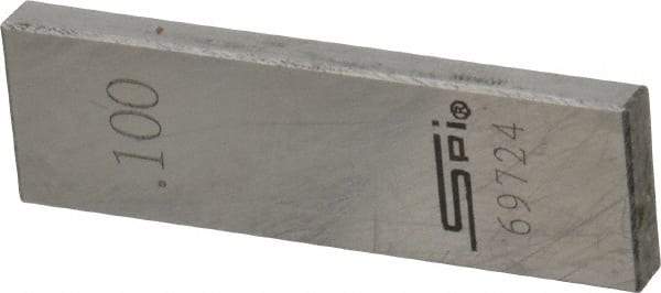 SPI - 0.1" Rectangular Steel Gage Block - Accuracy Grade 0, Includes NIST Traceability Certification - Americas Industrial Supply