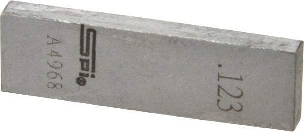 SPI - 0.123" Rectangular Steel Gage Block - Accuracy Grade 0, Includes NIST Traceability Certification - Americas Industrial Supply