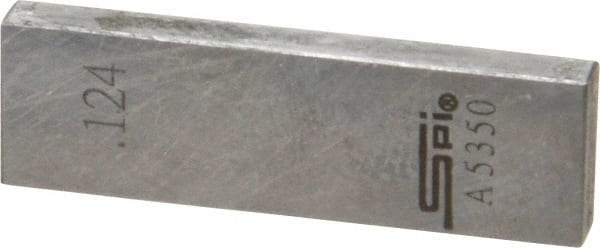 SPI - 0.124" Rectangular Steel Gage Block - Accuracy Grade 0, Includes NIST Traceability Certification - Americas Industrial Supply