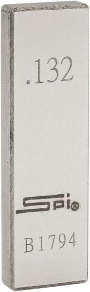 SPI - 0.132" Rectangular Steel Gage Block - Accuracy Grade 0, Includes NIST Traceability Certification - Americas Industrial Supply