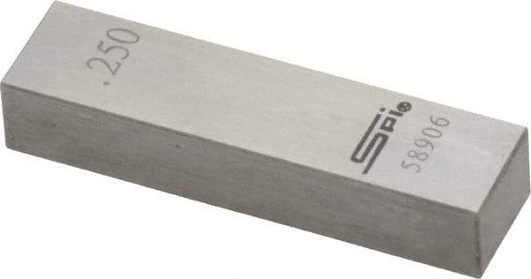 SPI - 0.25" Rectangular Steel Gage Block - Accuracy Grade 0, Includes NIST Traceability Certification - Americas Industrial Supply