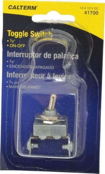 Gardner Bender - 2 Position, 12 Volt, 15 Amp, 1/2 Hole Diam, Metal Toggle Switch - On Off Sequence, 1 Switch, Silver - Americas Industrial Supply