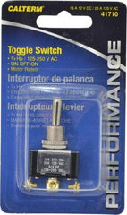 Gardner Bender - 3 Position, 12 Volt, 15 Amp, 1/2 Hole Diam, Metal Toggle Switch - On Off On Sequence, 1 Switch, Silver - Americas Industrial Supply