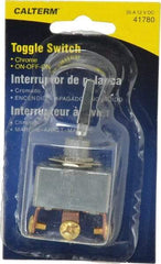 Gardner Bender - 3 Position, 12 Volt, 35 Amp, 1/2 Hole Diam, Heavy Duty Toggle Switch - On Off On Sequence, 1 Switch, Chrome/Black - Americas Industrial Supply