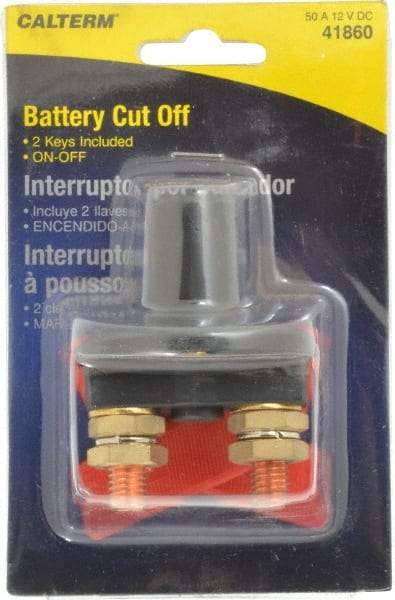 Gardner Bender - 2 Position, 12 Volt, 50 Amp, 1/2 Hole Diam, Battery Cutoff Switch - On Off Sequence, 1 Switch, Red/Black - Americas Industrial Supply