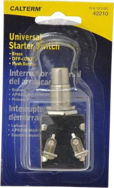 Gardner Bender - 12 Volt, 15 Amp, UniVoltersal Starter Switch - Momentary On Sequence, 1 Switch, Gold/Silver - Americas Industrial Supply