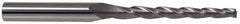 Made in USA - 5° Taper Angle per Side, 1/8" Small End Diam, 3" LOC, High Speed Steel 3 Flute Tapered Ball End Mill - 5-1/2" OAL, 3/4" Shank Diam - Americas Industrial Supply