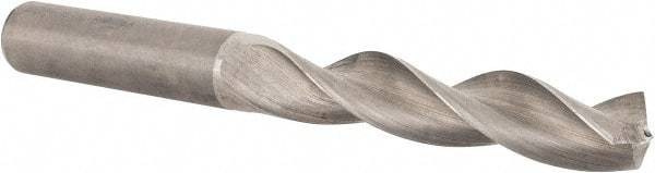 Kennametal - 1/2" 130° Solid Carbide Jobber Drill - Bright Finish, Right Hand Cut, Spiral Flute, Straight Shank, 4.65" OAL, Standard Point - Americas Industrial Supply