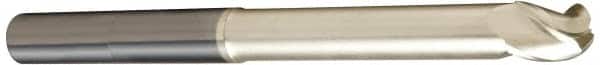 Accupro - 1" Diam, 1-1/4" LOC, 3 Flute Solid Carbide Ball End Mill - ZrN Finish, Single End, 5" OAL, 1" Shank Diam, Spiral Flute - Americas Industrial Supply