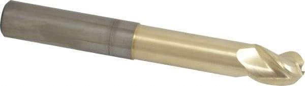 Accupro - 3/4" Diam, 1" LOC, 3 Flute Solid Carbide Ball End Mill - ZrN Finish, Single End, 6" OAL, 3/4" Shank Diam, Spiral Flute - Americas Industrial Supply