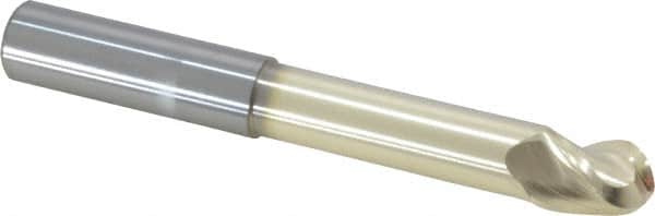 Accupro - 1/2" Diam, 5/8" LOC, 3 Flute Solid Carbide Ball End Mill - ZrN Finish, Single End, 4" OAL, 1/2" Shank Diam, Spiral Flute - Americas Industrial Supply