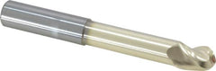 Accupro - 1/2" Diam, 5/8" LOC, 3 Flute Solid Carbide Ball End Mill - ZrN Finish, Single End, 4" OAL, 1/2" Shank Diam, Spiral Flute - Americas Industrial Supply