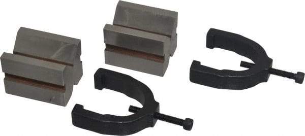 Made in USA - 1" Max Capacity, V-Block - 1-5/8" Long x 1-1/4" Wide x 1-1/4" High, Sold as Matched Pair - Americas Industrial Supply