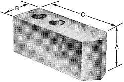 Northfield - 4" Chuck Capacity, Northfield Air Style Attachment, Square Soft Lathe Chuck Jaw - 3 Jaws, Steel, 1.895mm Long x 3/4" Wide x 3" High - Americas Industrial Supply