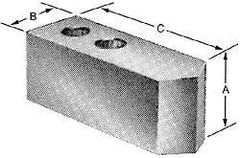 Northfield - 4" Chuck Capacity, Northfield Air Style Attachment, Square Soft Lathe Chuck Jaw - 3 Jaws, Steel, 1.895mm Long x 3/4" Wide x 3" High - Americas Industrial Supply