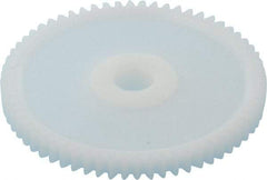 Made in USA - 32 Pitch, 2" Pitch Diam, 2-1/16" OD, 64 Tooth Spur Gear - 3/16" Face Width, 5/16" Bore Diam, 43/64" Hub Diam, 20° Pressure Angle, Acetal - Americas Industrial Supply