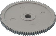 Made in USA - 32 Pitch, 2-1/2" Pitch Diam, 2-9/16" OD, 80 Tooth Spur Gear - 3/16" Face Width, 5/16" Bore Diam, 13/16" Hub Diam, 20° Pressure Angle, Acetal - Americas Industrial Supply