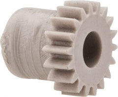 Made in USA - 48 Pitch, 3/8" Pitch Diam, 0.417" OD, 18 Tooth Spur Gear - 1/8" Face Width, 5/32" Bore Diam, 5/16" Hub Diam, 20° Pressure Angle, Acetal - Americas Industrial Supply