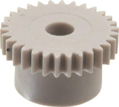 Made in USA - 48 Pitch, 5/8" Pitch Diam, 0.667" OD, 30 Tooth Spur Gear - 1/8" Face Width, 5/32" Bore Diam, 1/2" Hub Diam, 20° Pressure Angle, Acetal - Americas Industrial Supply