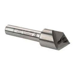 Everede Tool - 82° Included Angle, 0.583" Max Cut Diam, 5/8" Body Diam, 3/8" Shank Diam, 2-1/2" OAL, Indexable Countersink - 1 Triangle Insert, TPGH 215 Insert Style, Series IND - Americas Industrial Supply