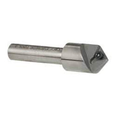 Everede Tool - 90° Included Angle, 0.621" Max Cut Diam, 5/8" Body Diam, 3/8" Shank Diam, 2-1/2" OAL, Indexable Countersink - 1 Triangle Insert, TPGH 215 Insert Style, Series IND - Americas Industrial Supply