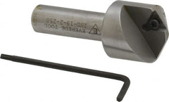 Everede Tool - 120° Included Angle, 0.866" Max Cut Diam, 1" Body Diam, 1/2" Shank Diam, 2-1/2" OAL, Indexable Countersink - 1 Triangle Insert, TPGH 215 Insert Style, Series IND - Americas Industrial Supply