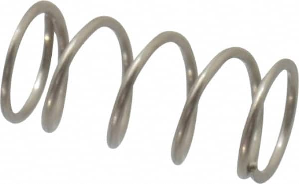 Value Collection - 0.24" OD, 0.026" Wire, 1/2" Free Length, Compression Spring - 9.67 Lb Spring Rating, Stainless Steel - Americas Industrial Supply