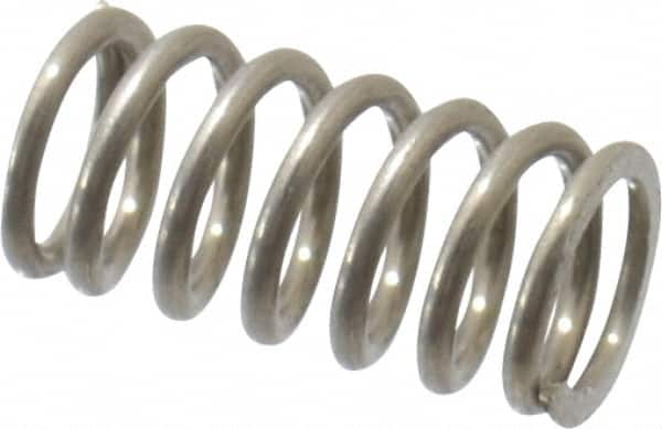 Value Collection - 0.24" OD, 0.032" Wire, 1/2" Free Length, Compression Spring - 24.91 Lb Spring Rating, Stainless Steel - Americas Industrial Supply