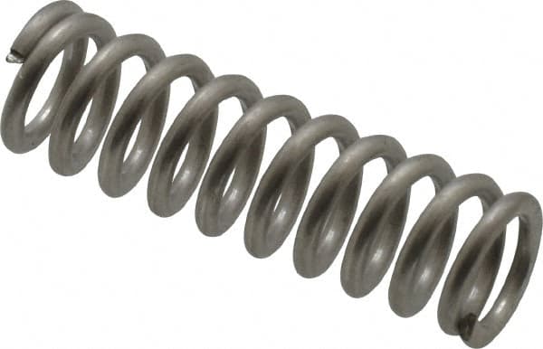 Value Collection - 0.3" OD, 0.047" Wire, 1" Free Length, Compression Spring - 34.94 Lb Spring Rating, Stainless Steel - Americas Industrial Supply