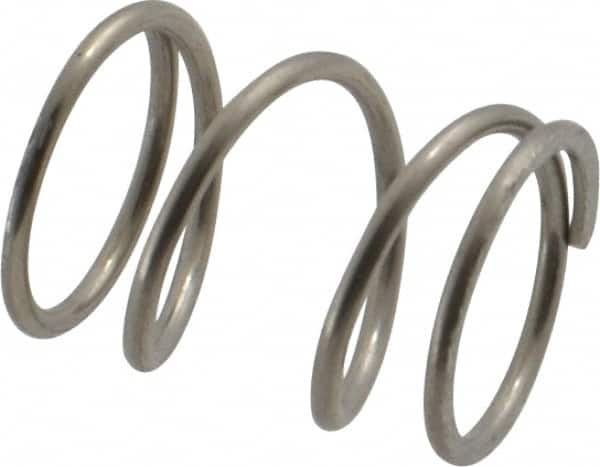 Value Collection - 0.36" OD, 0.032" Wire, 1/2" Free Length, Compression Spring - 12.71 Lb Spring Rating, Stainless Steel - Americas Industrial Supply