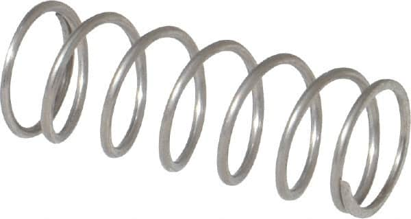 Value Collection - 0.36" OD, 0.032" Wire, 1" Free Length, Compression Spring - 5.92 Lb Spring Rating, Stainless Steel - Americas Industrial Supply