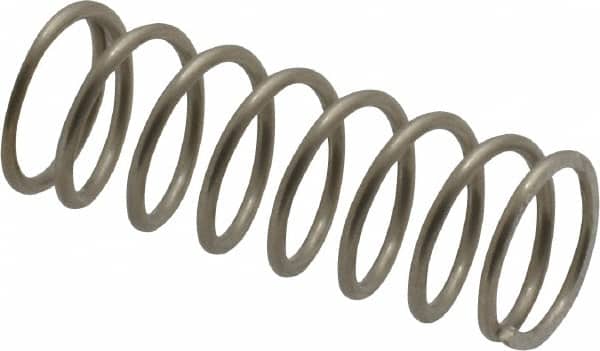 Value Collection - 0.36" OD, 0.035" Wire, 1" Free Length, Compression Spring - 9.32 Lb Spring Rating, Stainless Steel - Americas Industrial Supply