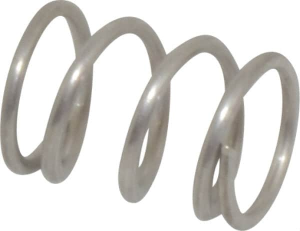 Value Collection - 0.36" OD, 0.041" Wire, 1/2" Free Length, Compression Spring - 30.24 Lb Spring Rating, Stainless Steel - Americas Industrial Supply
