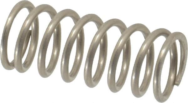 Value Collection - 0.42" OD, 0.047" Wire, 1" Free Length, Compression Spring - 17.57 Lb Spring Rating, Stainless Steel - Americas Industrial Supply